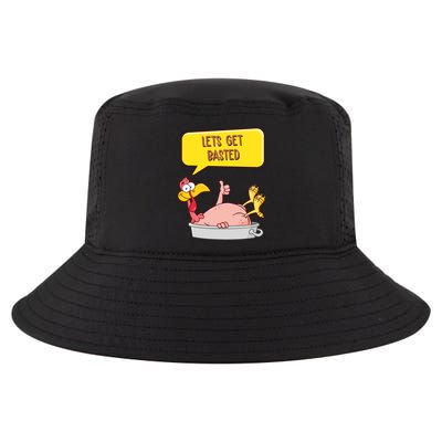 Lets Get Basted Funny Thanksgiving Turkey Cool Comfort Performance Bucket Hat