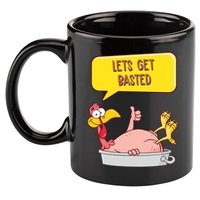 Lets Get Basted Funny Thanksgiving Turkey 11oz C Handle Ceramic Mug