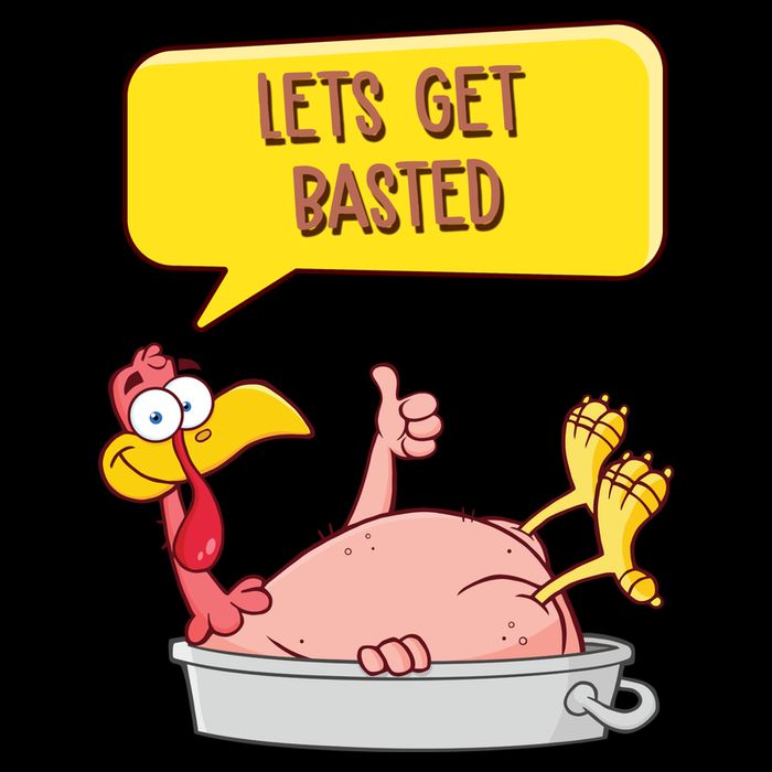 Lets Get Basted Funny Thanksgiving Turkey Tie-Dye T-Shirt