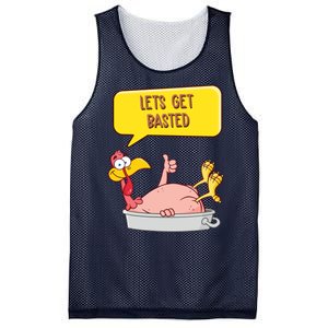 Lets Get Basted Funny Thanksgiving Turkey Mesh Reversible Basketball Jersey Tank