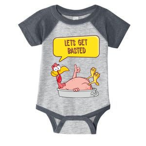 Lets Get Basted Funny Thanksgiving Turkey Infant Baby Jersey Bodysuit