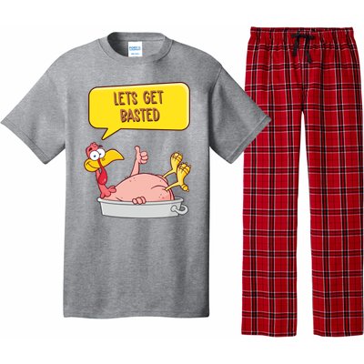 Lets Get Basted Funny Thanksgiving Turkey Pajama Set