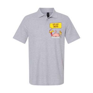 Lets Get Basted Funny Thanksgiving Turkey Softstyle Adult Sport Polo