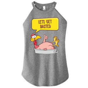 Lets Get Basted Funny Thanksgiving Turkey Women's Perfect Tri Rocker Tank