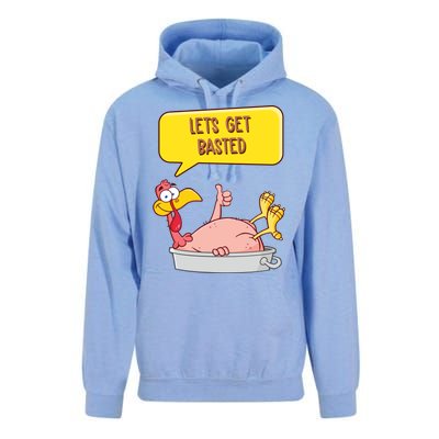 Lets Get Basted Funny Thanksgiving Turkey Unisex Surf Hoodie