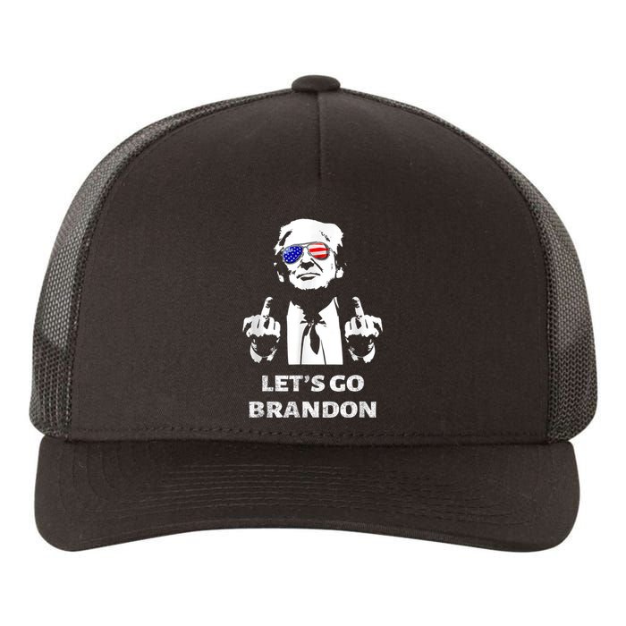 Let's Go Brandon Trump Middle Finger Yupoong Adult 5-Panel Trucker Hat