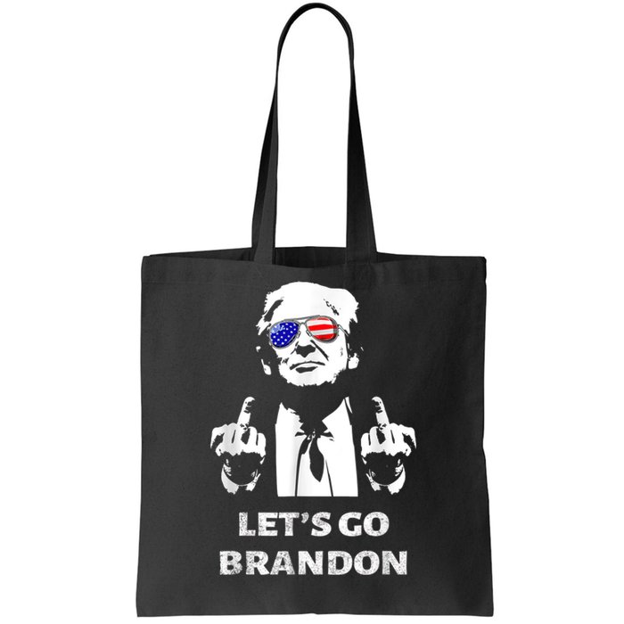 Let's Go Brandon Trump Middle Finger Tote Bag