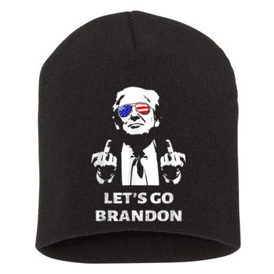 Let's Go Brandon Trump Middle Finger Short Acrylic Beanie