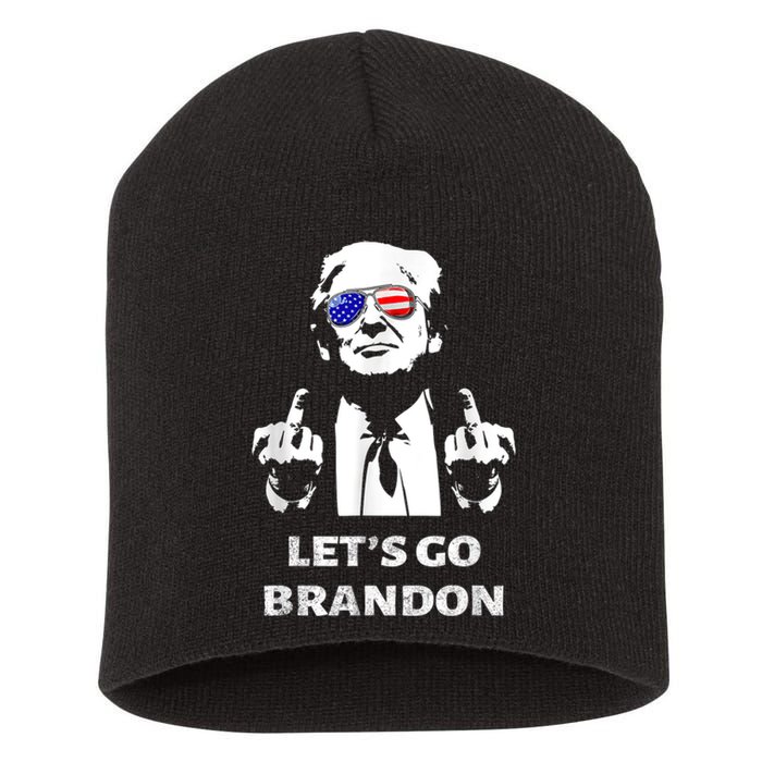 Let's Go Brandon Trump Middle Finger Short Acrylic Beanie