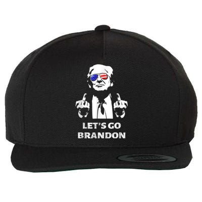 Let's Go Brandon Trump Middle Finger Wool Snapback Cap