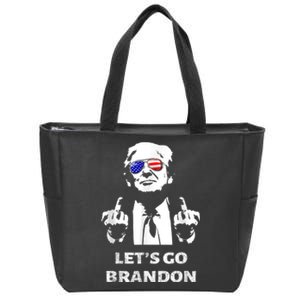 Let's Go Brandon Trump Middle Finger Zip Tote Bag