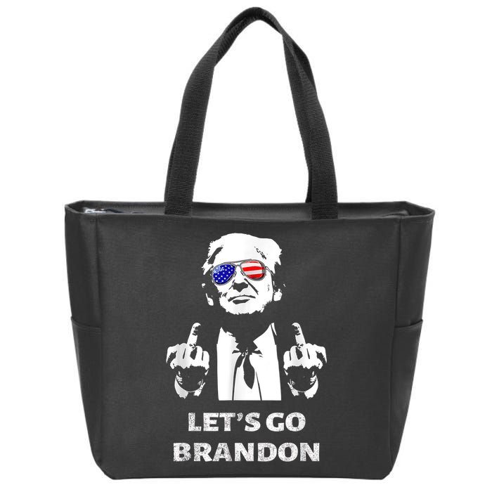 Let's Go Brandon Trump Middle Finger Zip Tote Bag