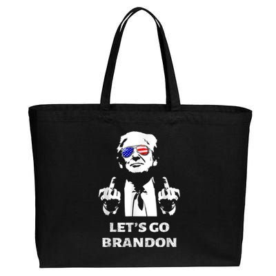 Let's Go Brandon Trump Middle Finger Cotton Canvas Jumbo Tote