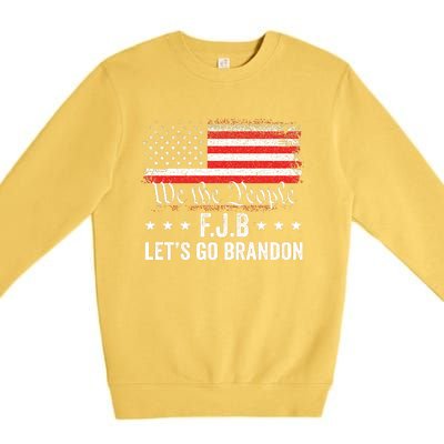 Lets Go Brandon Funny Anti Biden Us Flag Premium Crewneck Sweatshirt