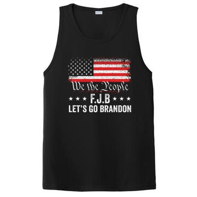 Lets Go Brandon Funny Anti Biden Us Flag PosiCharge Competitor Tank