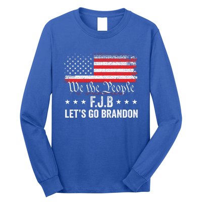 Lets Go Brandon Funny Anti Biden Us Flag Long Sleeve Shirt