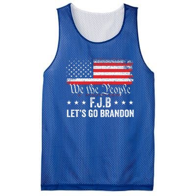 Lets Go Brandon Funny Anti Biden Us Flag Mesh Reversible Basketball Jersey Tank