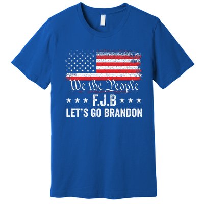 Lets Go Brandon Funny Anti Biden Us Flag Premium T-Shirt