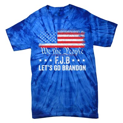 Lets Go Brandon Funny Anti Biden Us Flag Tie-Dye T-Shirt