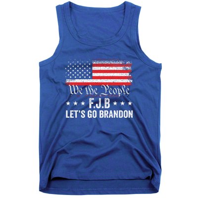 Lets Go Brandon Funny Anti Biden Us Flag Tank Top