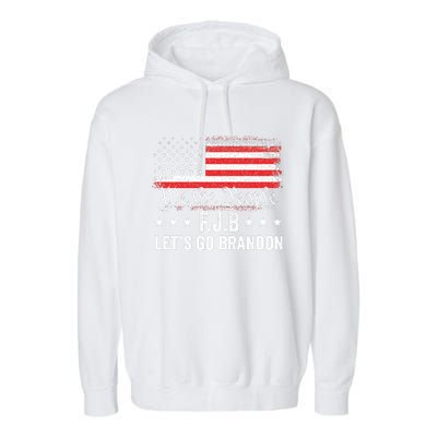 Lets Go Brandon Funny Anti Biden Us Flag Garment-Dyed Fleece Hoodie