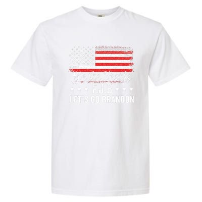 Lets Go Brandon Funny Anti Biden Us Flag Garment-Dyed Heavyweight T-Shirt