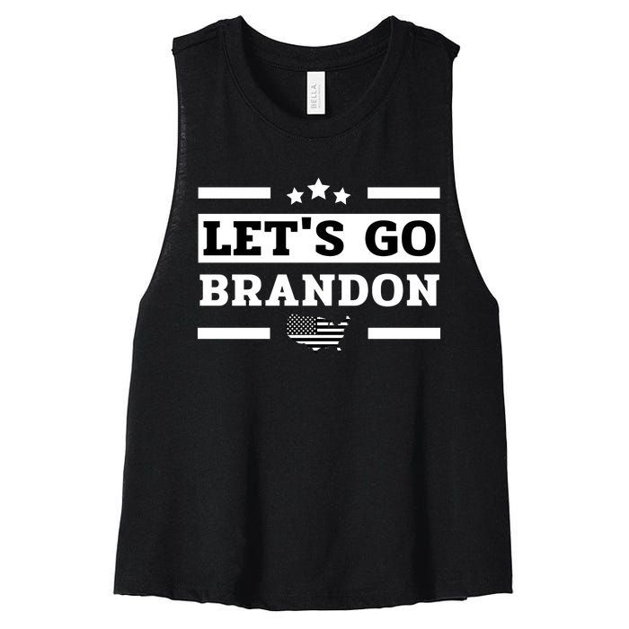 Let's Go Brandon Lets Go Brandon Lets Go Brandon Let's Go Brandon Women's Racerback Cropped Tank