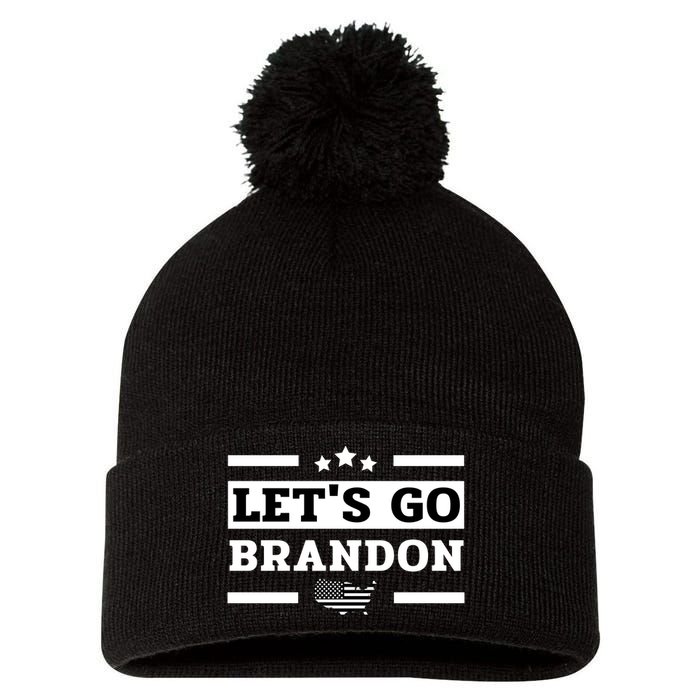 Let's Go Brandon Lets Go Brandon Lets Go Brandon Let's Go Brandon Pom Pom 12in Knit Beanie