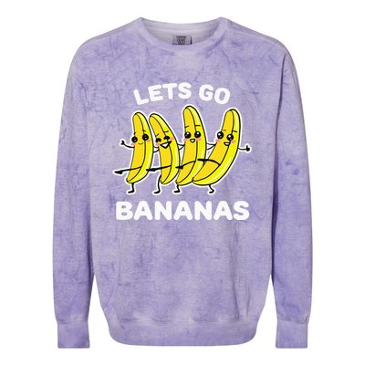 Lets Go Bananas Funny Fruit Pun Banana Colorblast Crewneck Sweatshirt