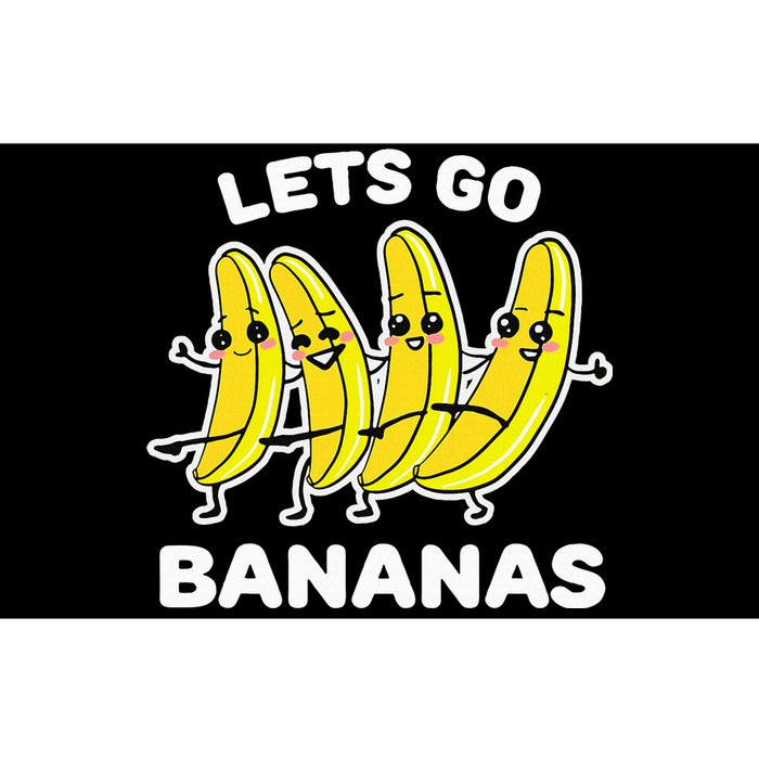 Lets Go Bananas Funny Fruit Pun Banana Bumper Sticker