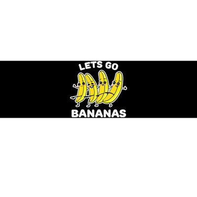 Lets Go Bananas Funny Fruit Pun Banana Bumper Sticker