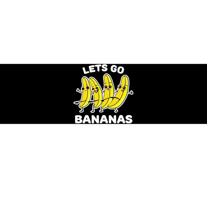 Lets Go Bananas Funny Fruit Pun Banana Bumper Sticker