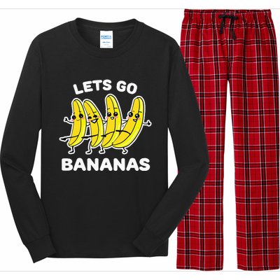 Lets Go Bananas Funny Fruit Pun Banana Long Sleeve Pajama Set