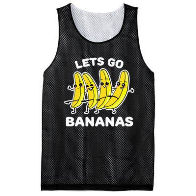 Lets Go Bananas Funny Fruit Pun Banana Mesh Reversible Basketball Jersey Tank