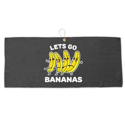 Lets Go Bananas Funny Fruit Pun Banana Large Microfiber Waffle Golf Towel