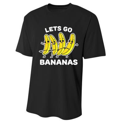 Lets Go Bananas Funny Fruit Pun Banana Performance Sprint T-Shirt