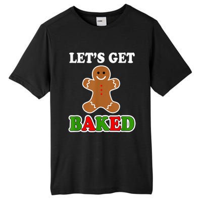 Let's Get Baked Funny Christmas Gingerbread Cookie Shirt Tall Fusion ChromaSoft Performance T-Shirt