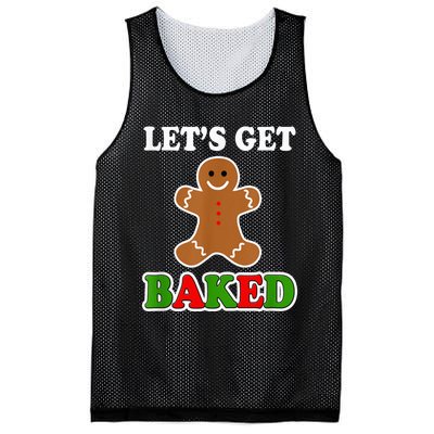 Let's Get Baked Funny Christmas Gingerbread Cookie Shirt Mesh Reversible Basketball Jersey Tank