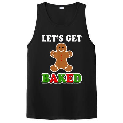 Let's Get Baked Funny Christmas Gingerbread Cookie Shirt PosiCharge Competitor Tank