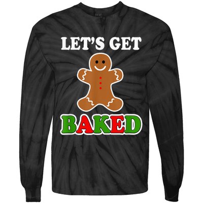 Let's Get Baked Funny Christmas Gingerbread Cookie Shirt Tie-Dye Long Sleeve Shirt