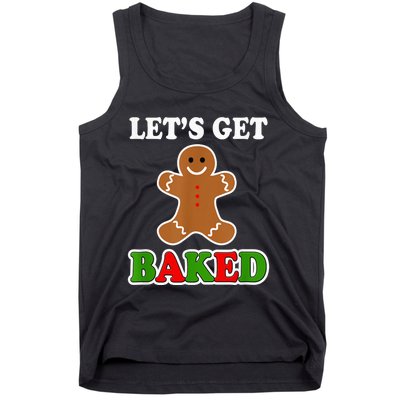 Let's Get Baked Funny Christmas Gingerbread Cookie Shirt Tank Top