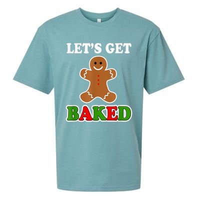 Let's Get Baked Funny Christmas Gingerbread Cookie Shirt Sueded Cloud Jersey T-Shirt