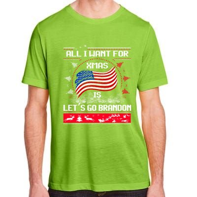 Lets Go Brandon Ugly Christmas Sweater Us Flag Brandon Xmas Great Gift Adult ChromaSoft Performance T-Shirt