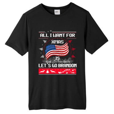 Lets Go Brandon Ugly Christmas Sweater Us Flag Brandon Xmas Great Gift Tall Fusion ChromaSoft Performance T-Shirt