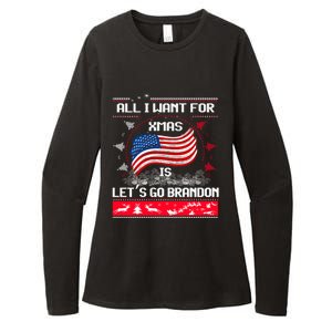 Lets Go Brandon Ugly Christmas Sweater Us Flag Brandon Xmas Great Gift Womens CVC Long Sleeve Shirt