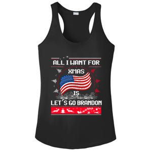 Lets Go Brandon Ugly Christmas Sweater Us Flag Brandon Xmas Great Gift Ladies PosiCharge Competitor Racerback Tank