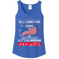 Lets Go Brandon Ugly Christmas Sweater Us Flag Brandon Xmas Great Gift Ladies Essential Tank