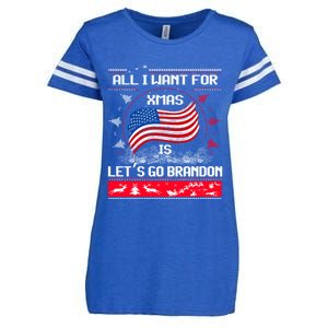 Lets Go Brandon Ugly Christmas Sweater Us Flag Brandon Xmas Great Gift Enza Ladies Jersey Football T-Shirt