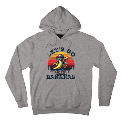 Lets Go Bananas Banana Playing Baseball Baseball Player Gift Tall Hoodie