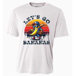 Lets Go Bananas Banana Playing Baseball Baseball Player Gift Cooling Performance Crew T-Shirt